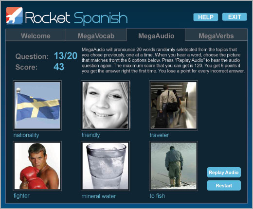 Recognise sounds and pronunciation of Spanish words with MegaAudio
